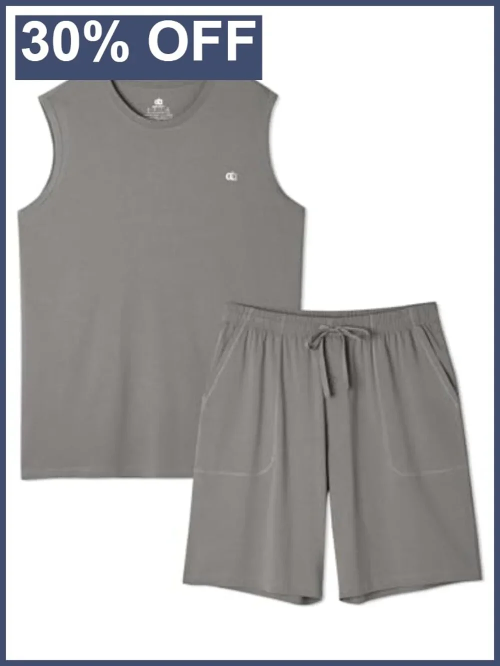 Men's Sleeveless Cooling Pajama Set with Tank Top & Shorts